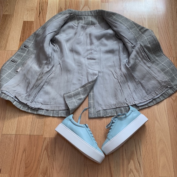 Vtg Windowpane Plaid wool blazer jacket - Picture 10 of 16